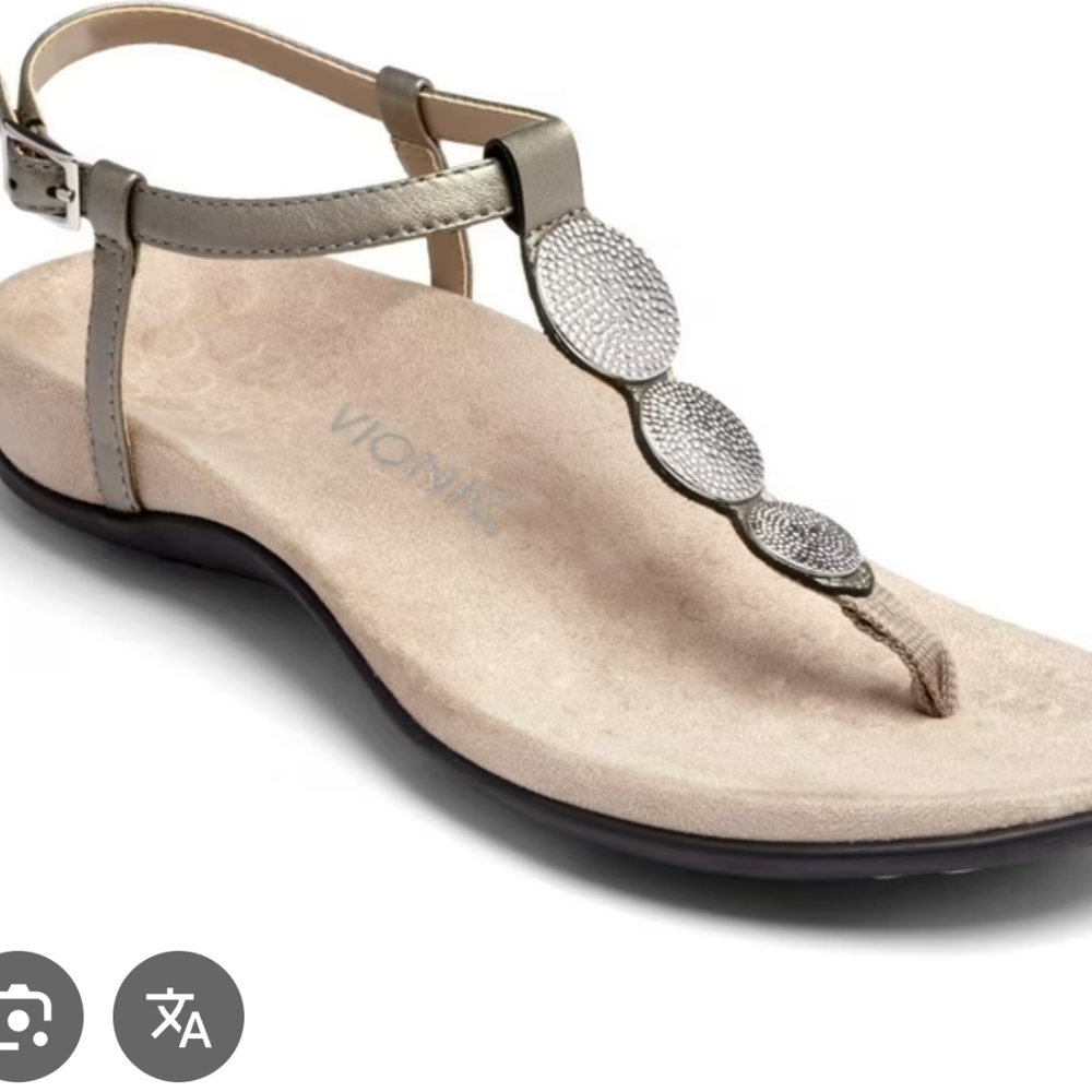 Vionic Women's Lizbeth T-Strap Sandal - Metallic